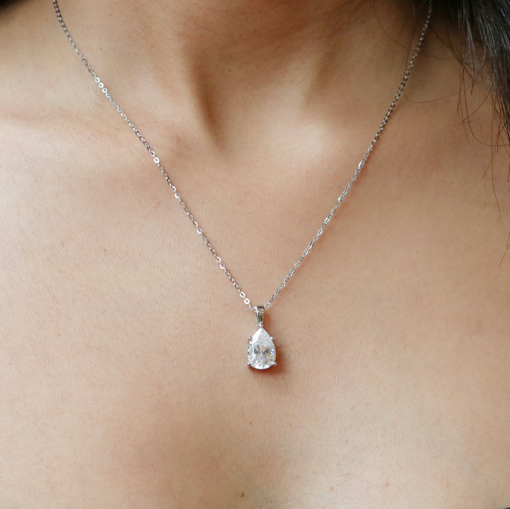 2ct Pear Solitaire Pendant for women by Cutiefy