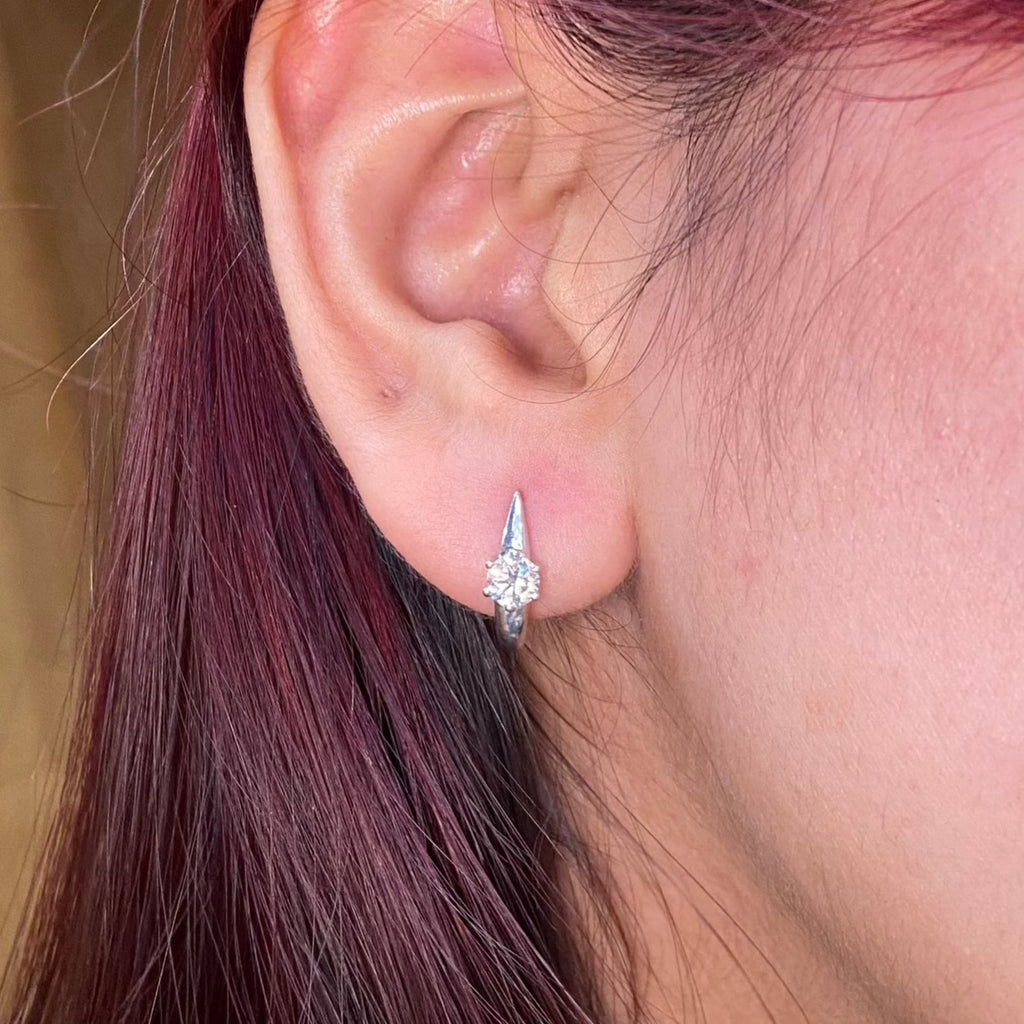 Moissanite bali earrings made in 925 silver for women by Cutiefy