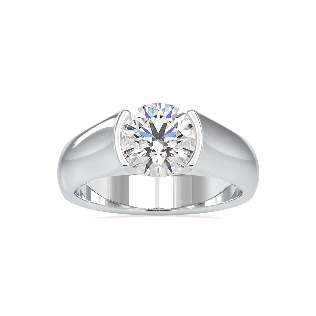 Frosted 1.19ct Round Moissanite Solitaire Ring for women by Cutiefy