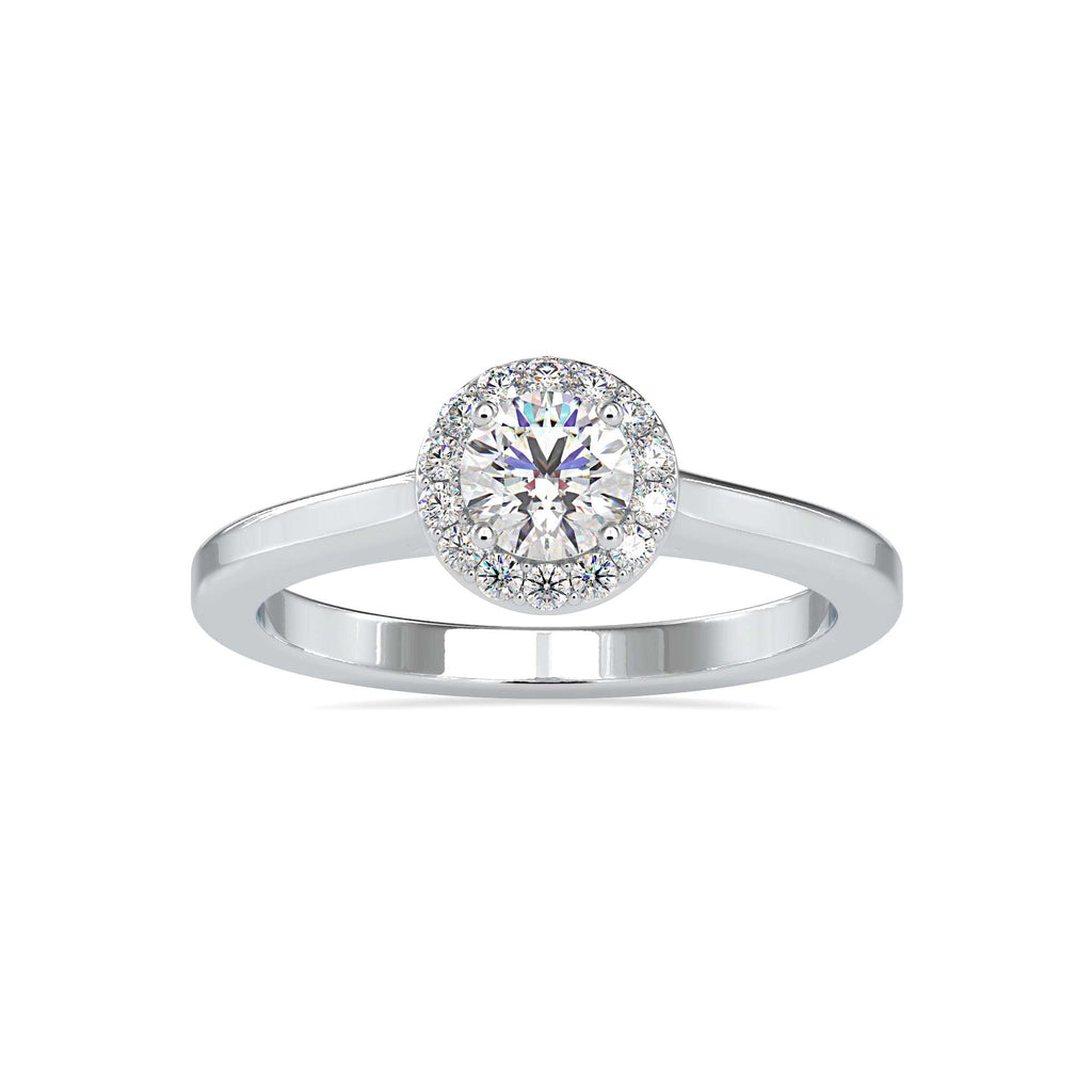 Arya 0.5ct Round Moissanite Halo Ring for women by Cutiefy
