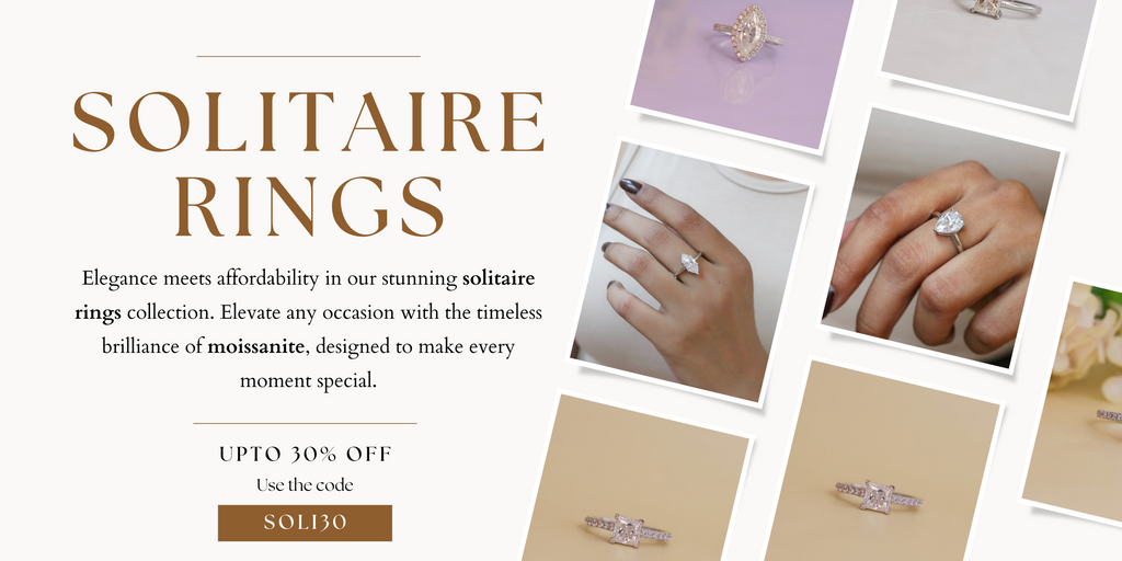Silver moissanite solitaire rings collection