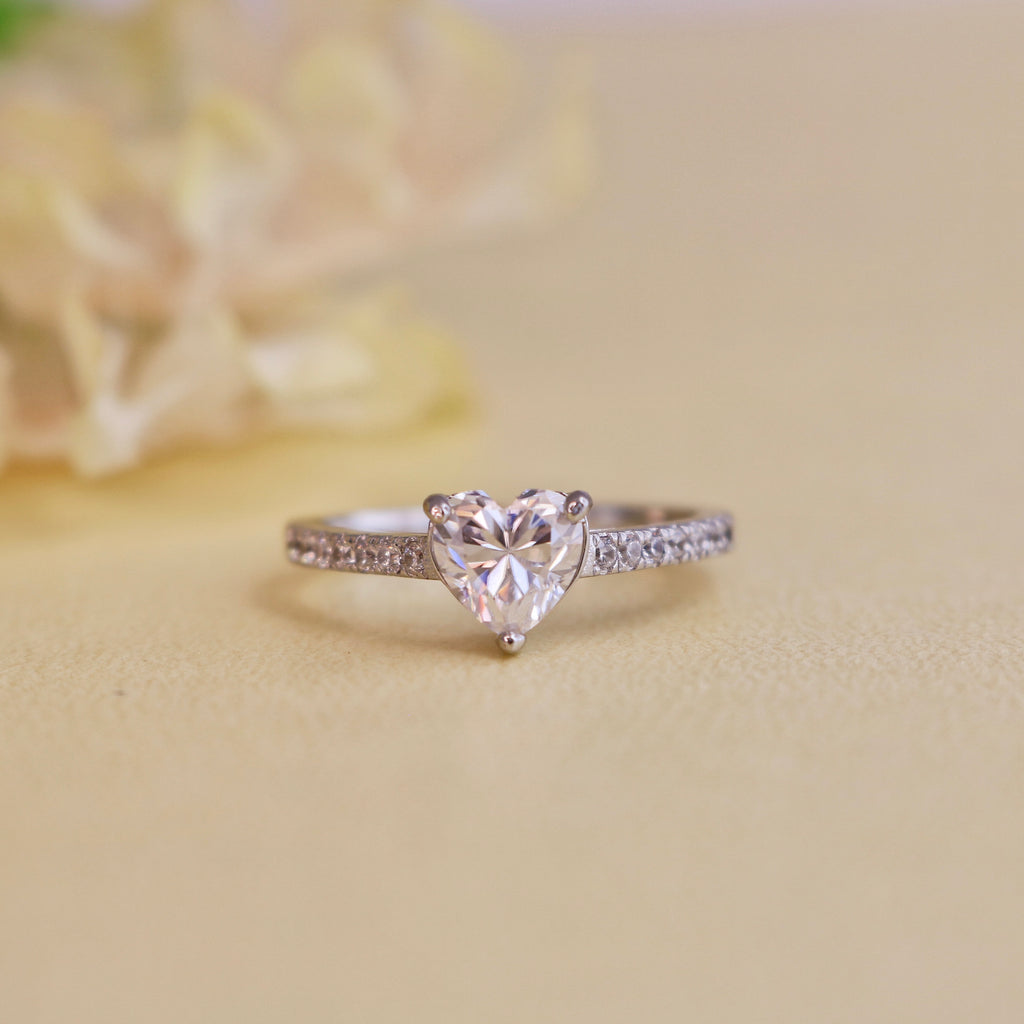 Redeux 1ct Heart Moissanite Engagement Ring for women by Cutiefy