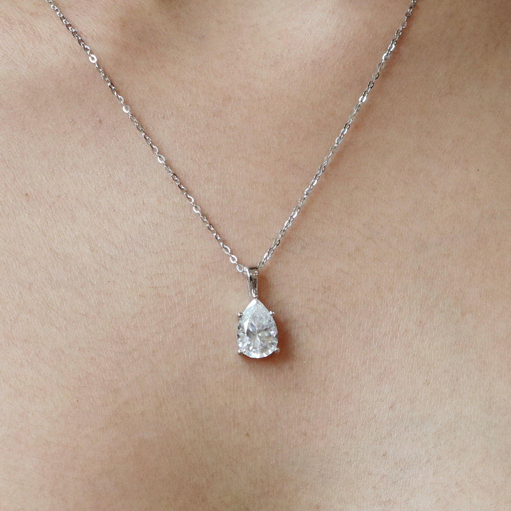 2ct Pear Solitaire Pendant for women by Cutiefy