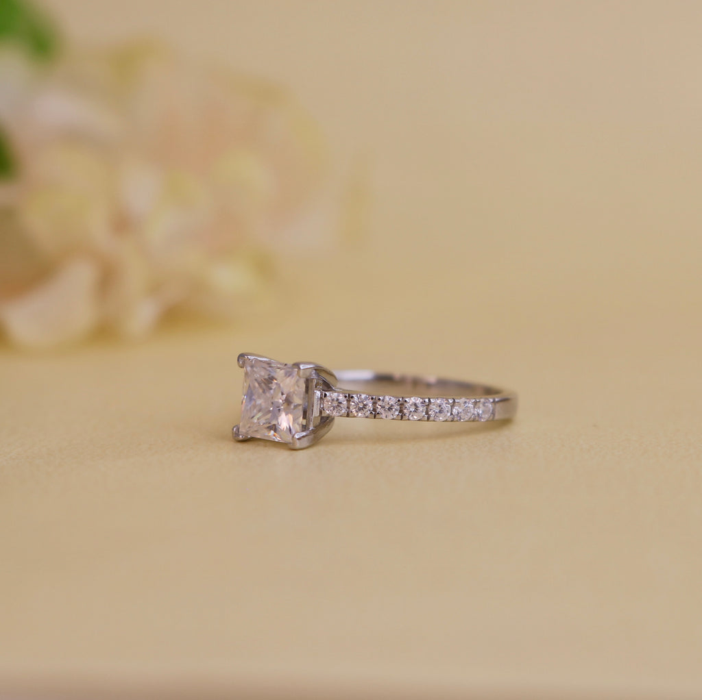 Charming Princess Moissanite Engagement Ring  for women by Cutiefy