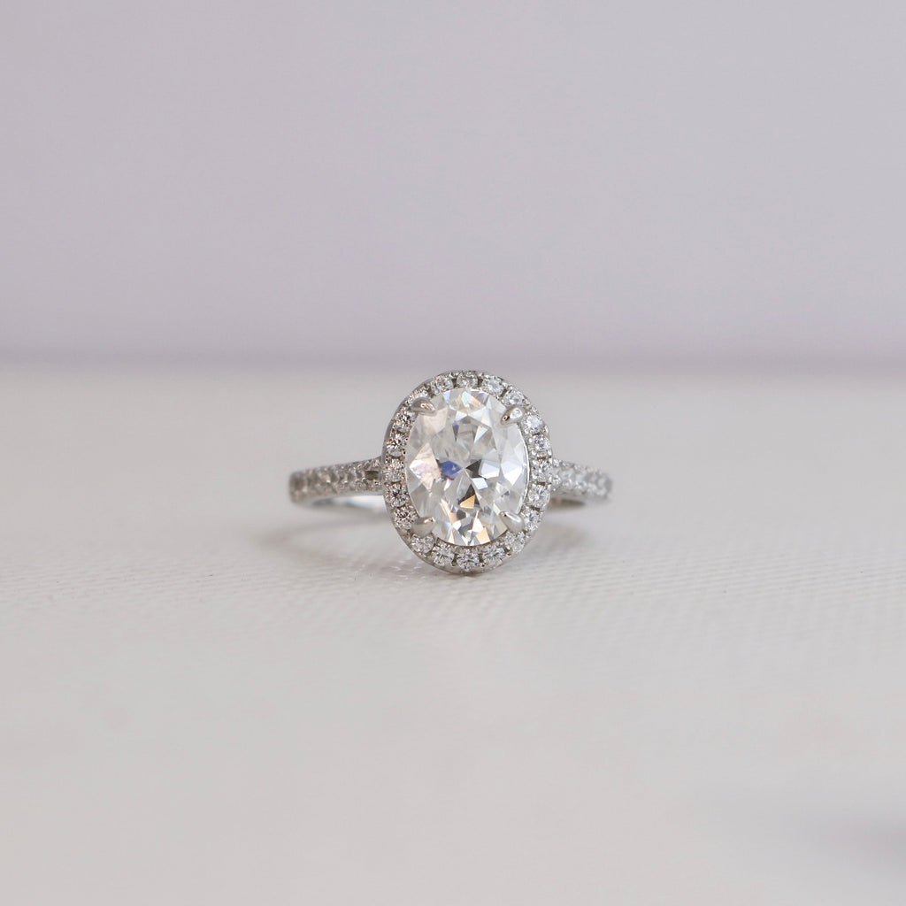 Celestial 1.6ct Oval Moissanite Halo Ring for women by Cutiefy