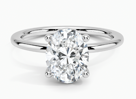 Moissanite solitaire Szor’s silver engagement ring for women