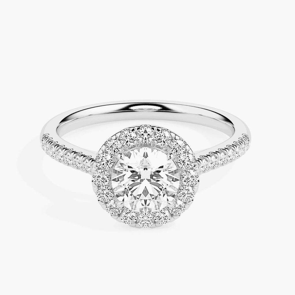 Moissanite solitaire Monroe silver engagement ring for women