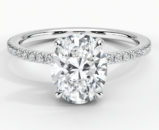 Empire Oval Moissanite Engagement Ring for women by Cutiefy