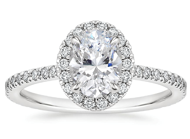Moissanite solitaire Pippin silver ring for women