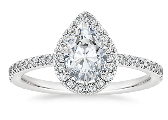 Moissanite solitaire Beadniks silver ring for wife