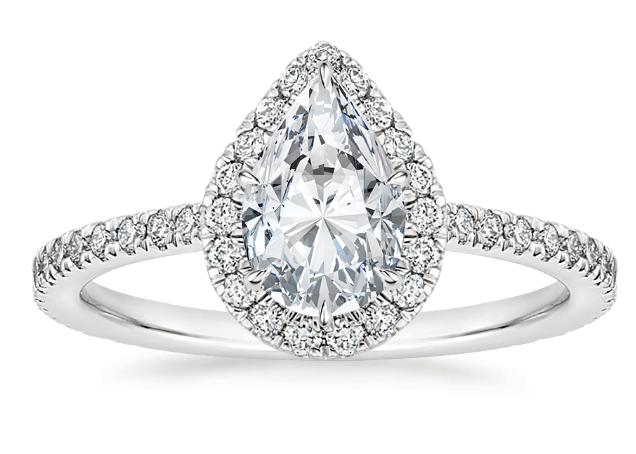 Genesis 1.60ct Pear Moissanite Halo Ring for women by Cutiefy