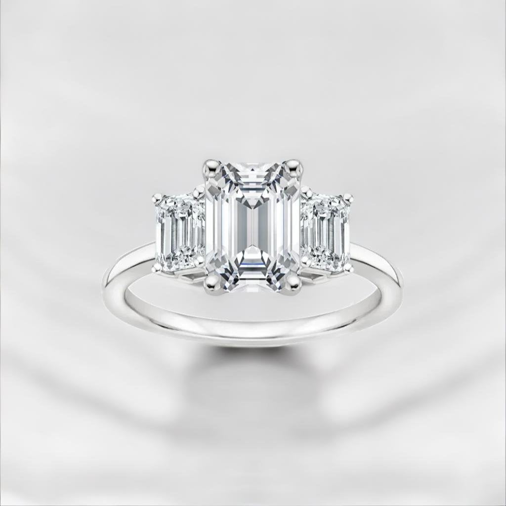 Arpels emerald cut moissanite engagement ring for women Cutiefy Arpels 2.46 ct moissanite engagement ring india Cutiefy