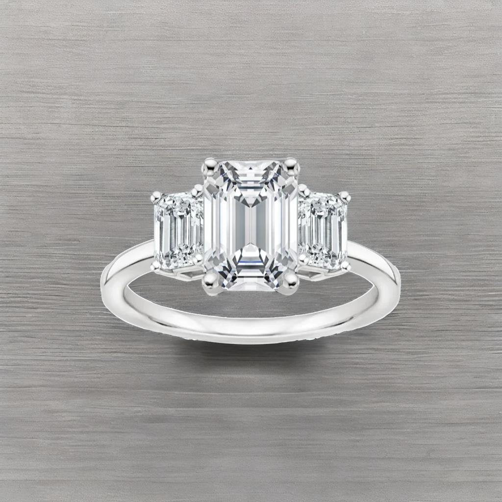 Arpels emerald cut moissanite engagement ring for women Cutiefy Arpels 2.46 ct moissanite engagement ring india Cutiefy