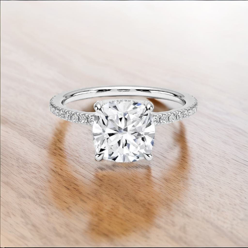Elysium 1.18ct Cushion Moissanite Engagement Ring for women by Cutiefy