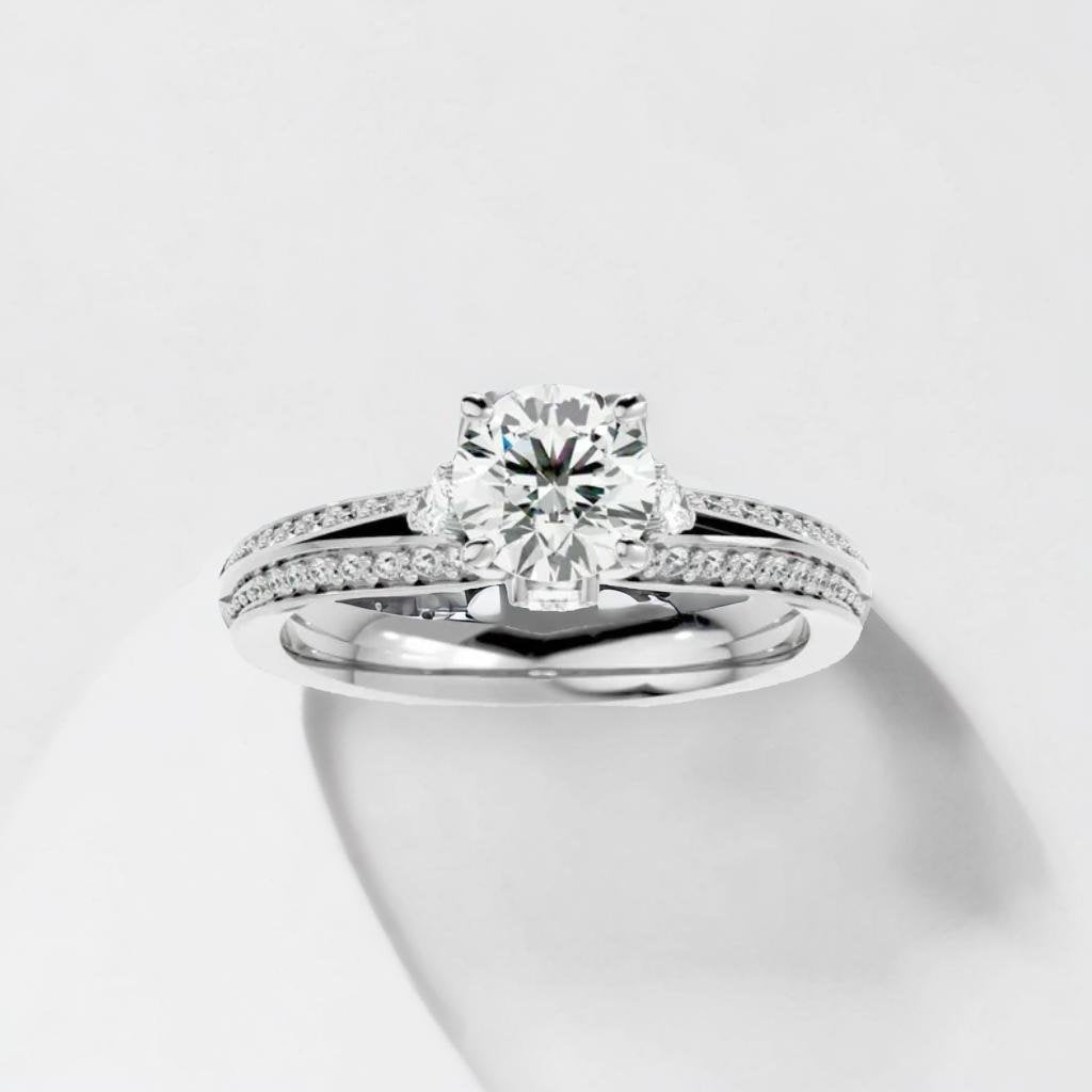 Twine 1.018ct Round Moissanite Engagement Ring for women by Cutiefy
