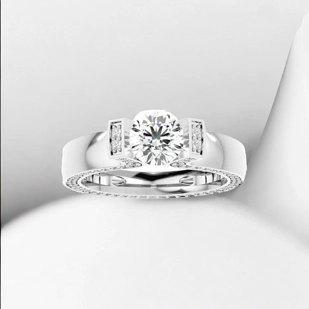 Tensing 1.558ct Round Moissanite Engagement Ring for women by Cutiefy