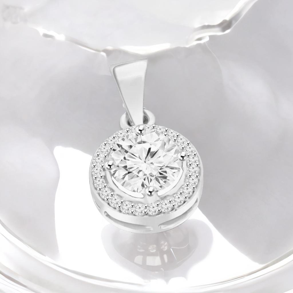 1.45ct Round Halo Pendant by Cutiefy