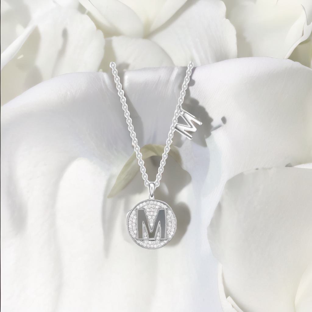 Moissanite stone studded personalised pendant for women by Cutiefy