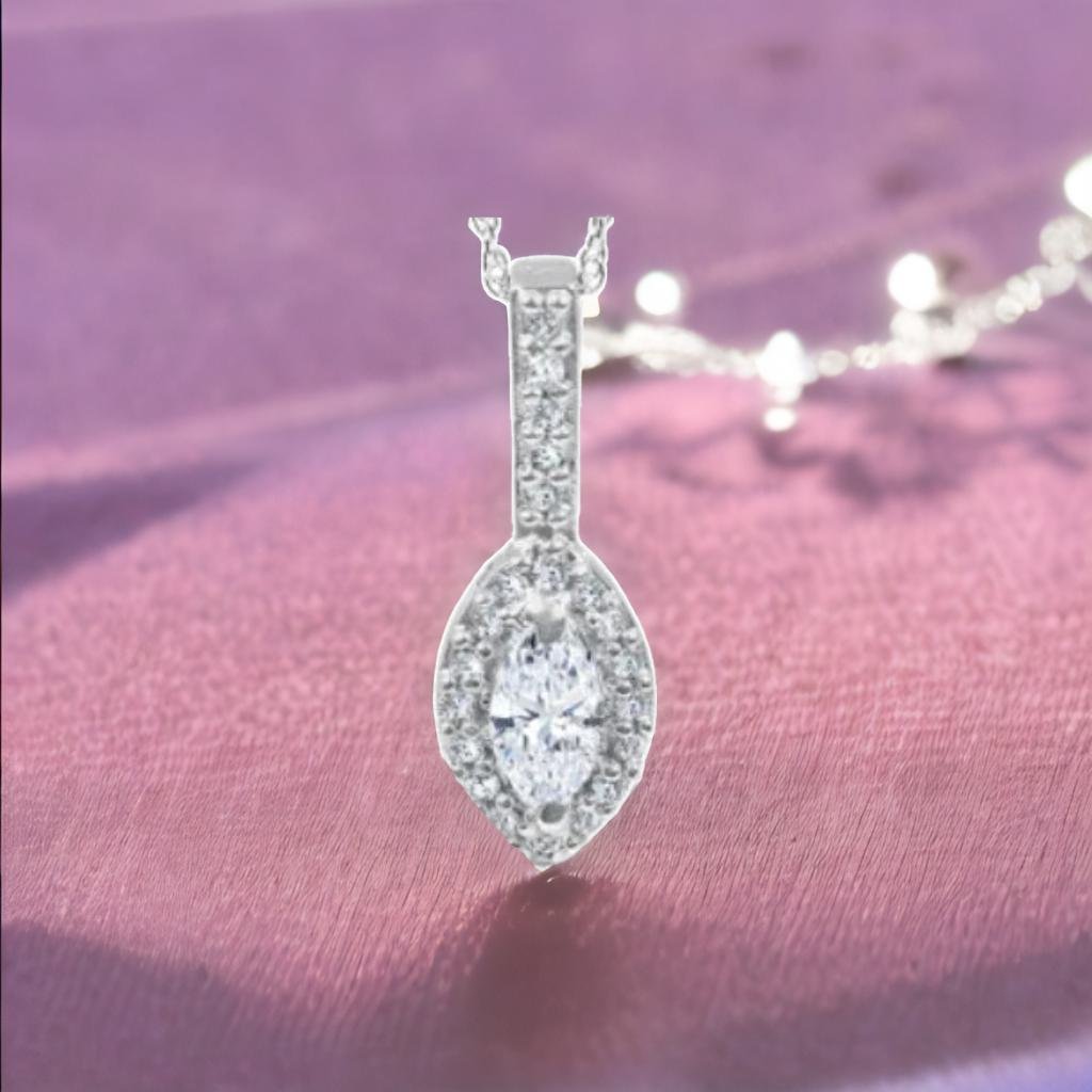 1.23ct Marquise Moissanite Pendant by Cutiefy