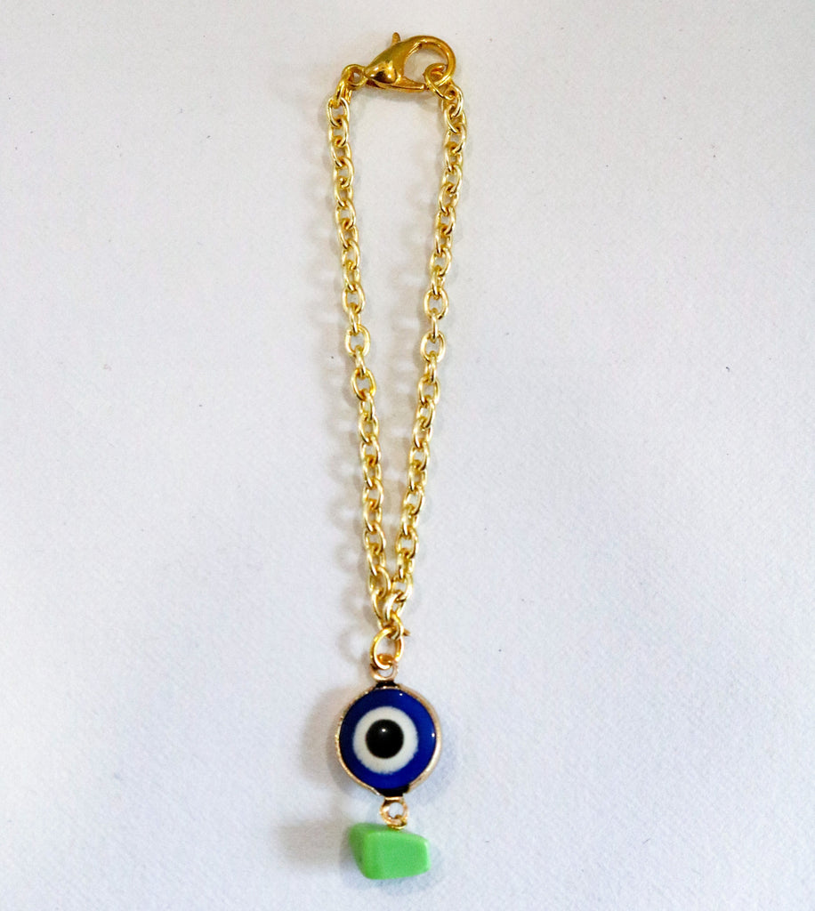 Cutiefy, evil eye watch charm, green stone watch charm