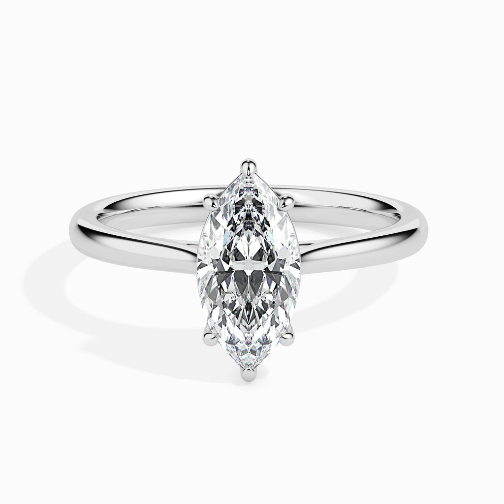 Moissanite solitaire Eleanor silver ring for women