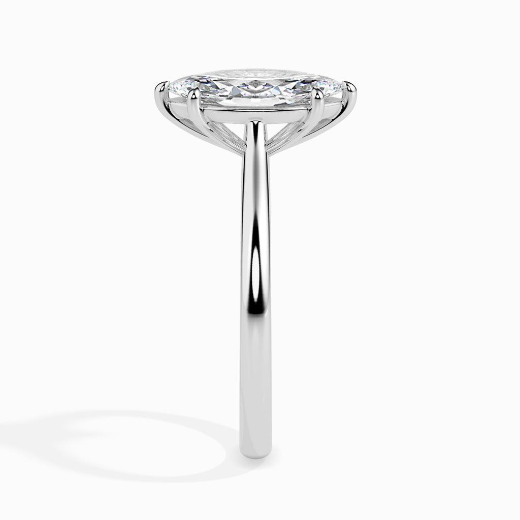 Moissanite solitaire Manan silver ring for women