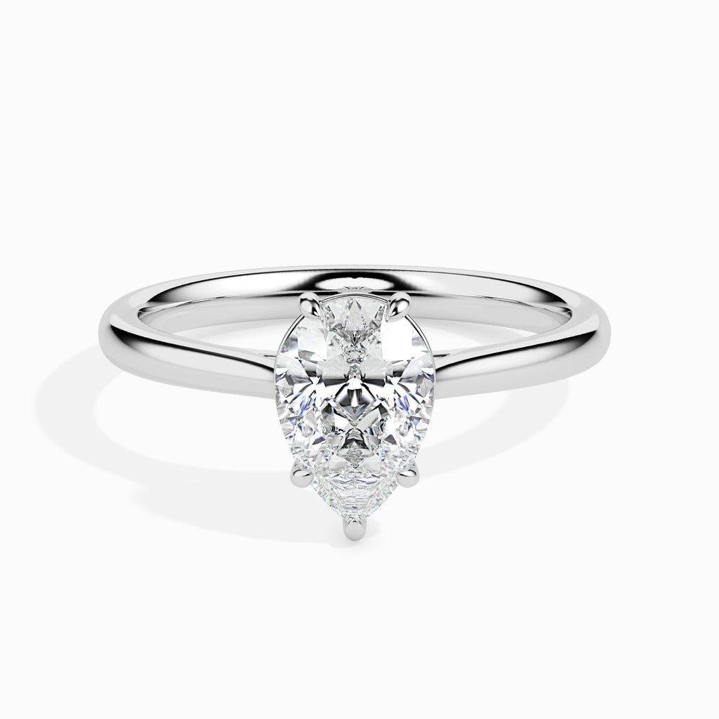 Moissanite solitaire Sole silver ring for women