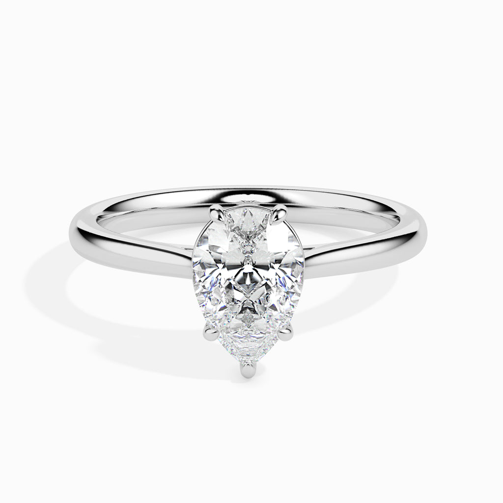 Moissanite solitaire Arat silver ring for wife
