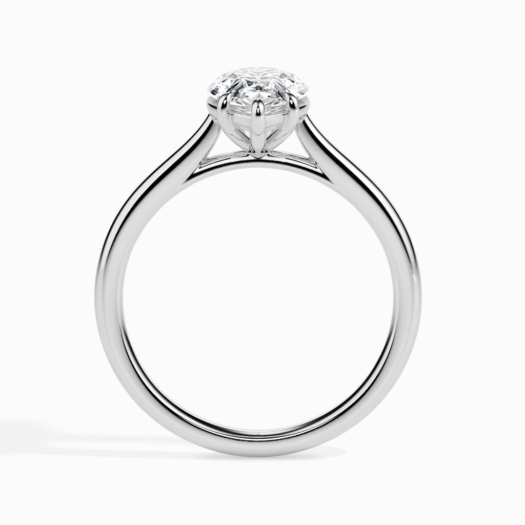 Moissanite solitaire Sole silver ring for women