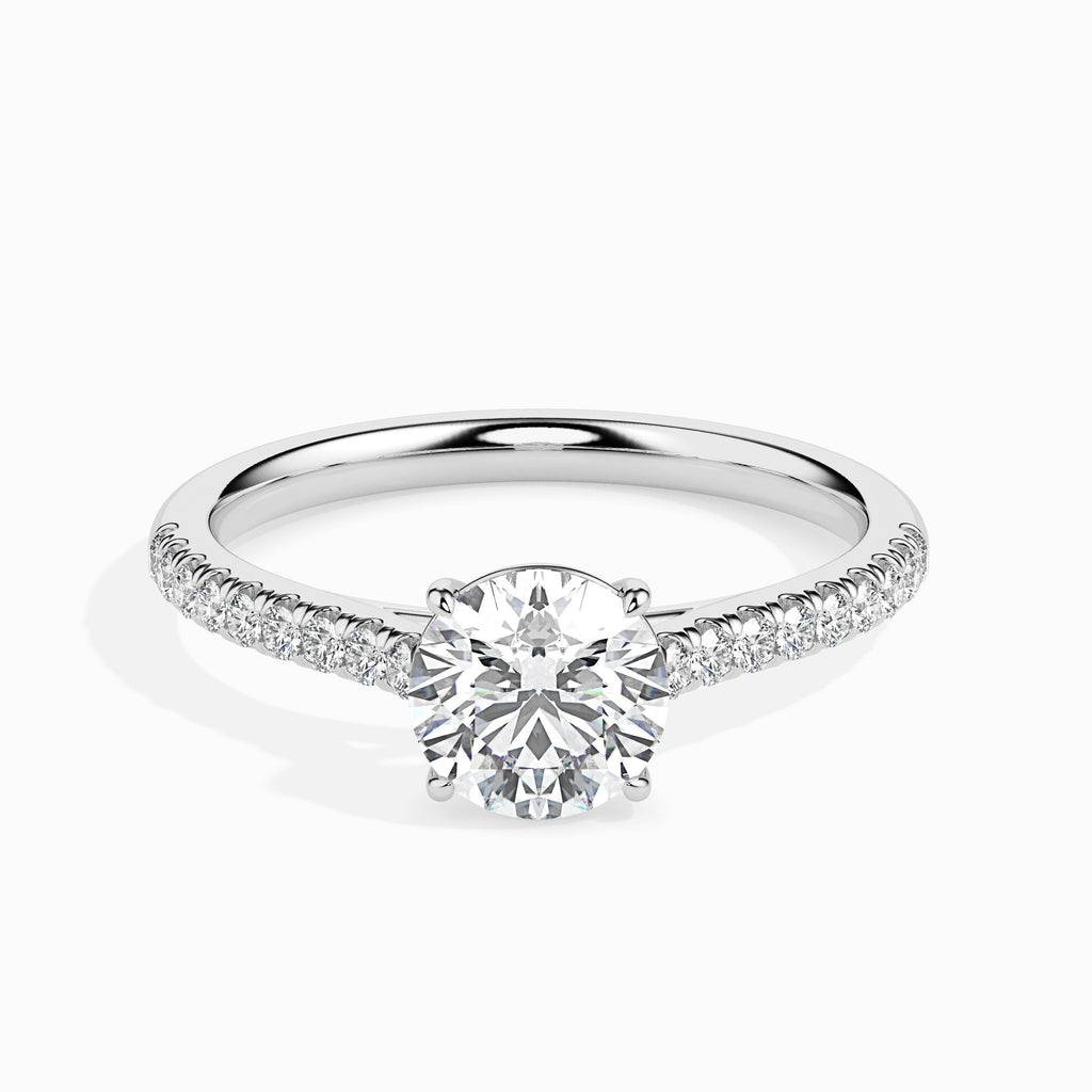 Wed 1.68ct Round Moissanite Engagement Ring for women by Cutiefy