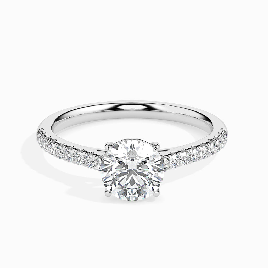 Moissanite solitaire Wed silver engagement ring for women