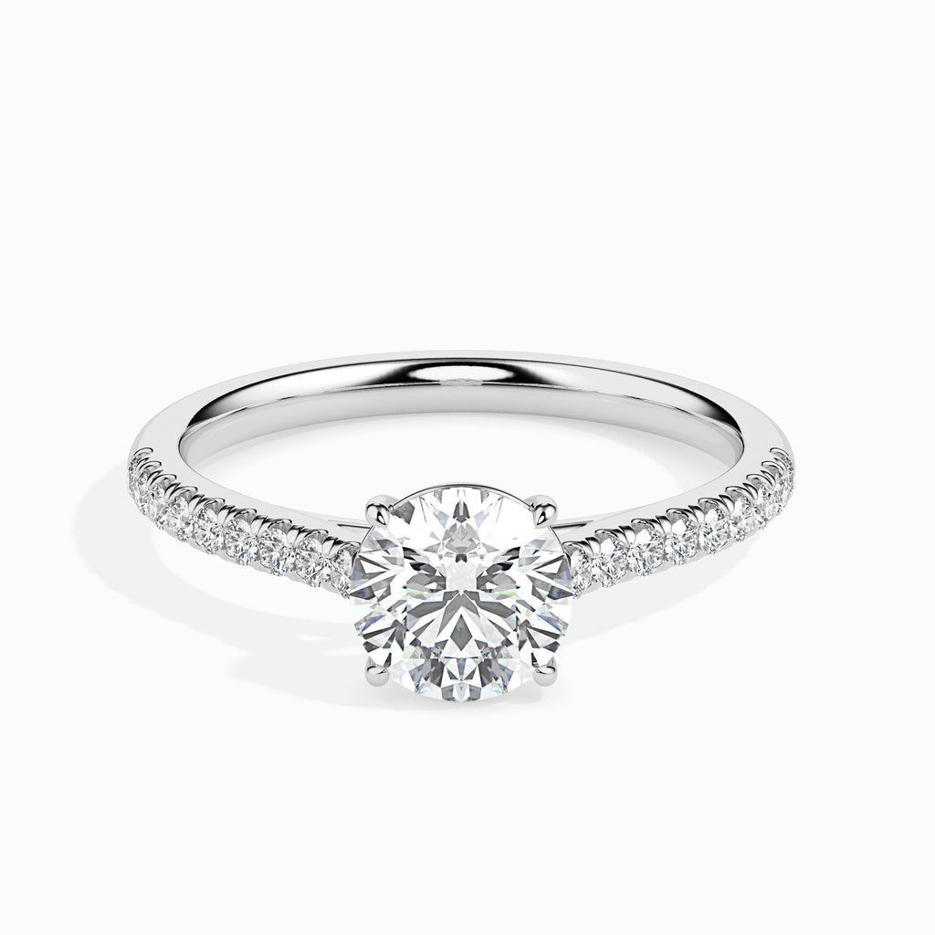 Moissanite solitaire Fairy silver engagement ring for women