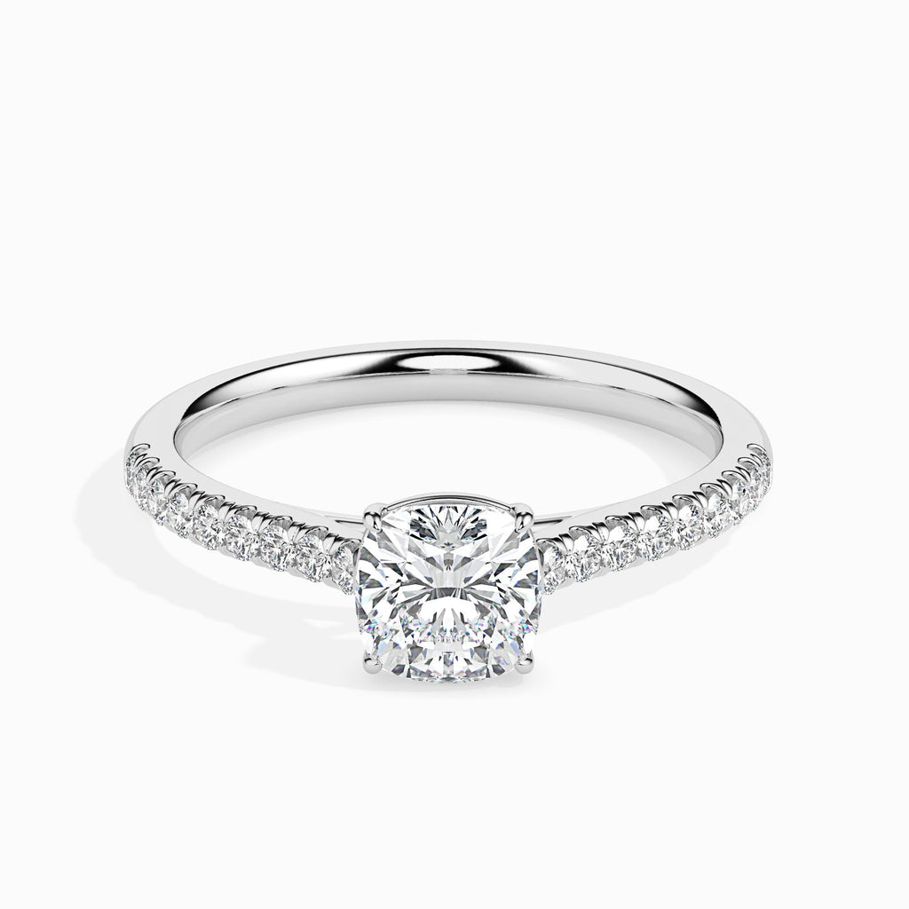 Moissanite solitaire Pravi silver engagement ring for women