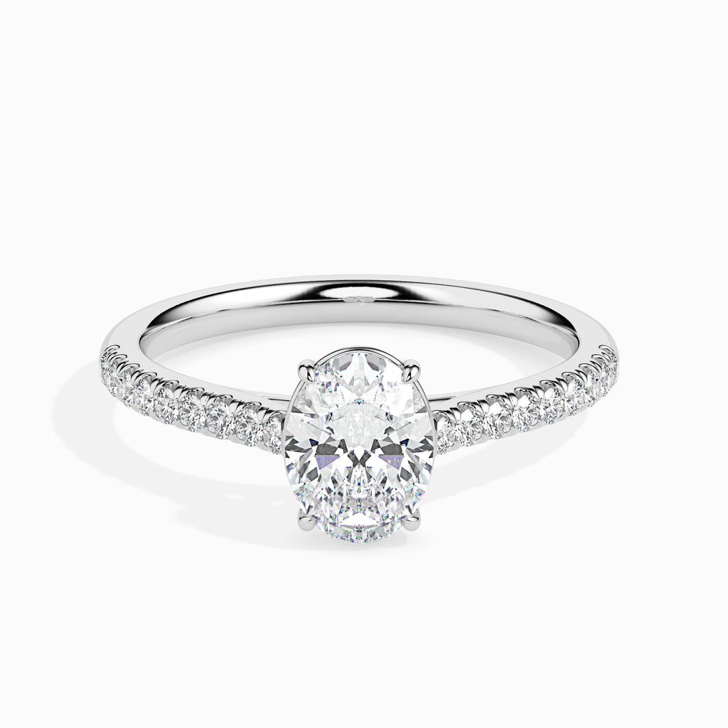 Moissanite solitaire Ellie silver engagement ring for women