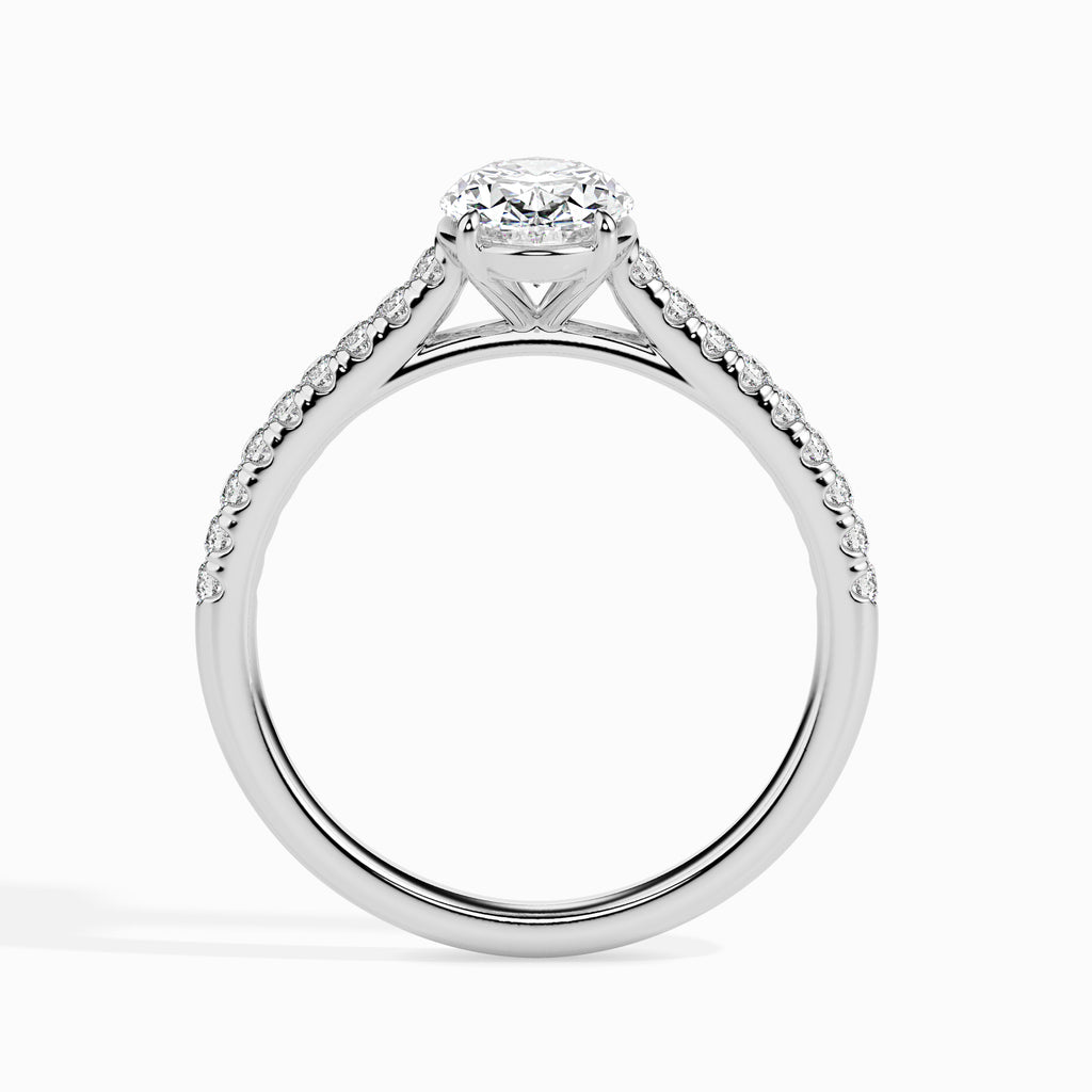 Moissanite solitaire Lace silver ring for women