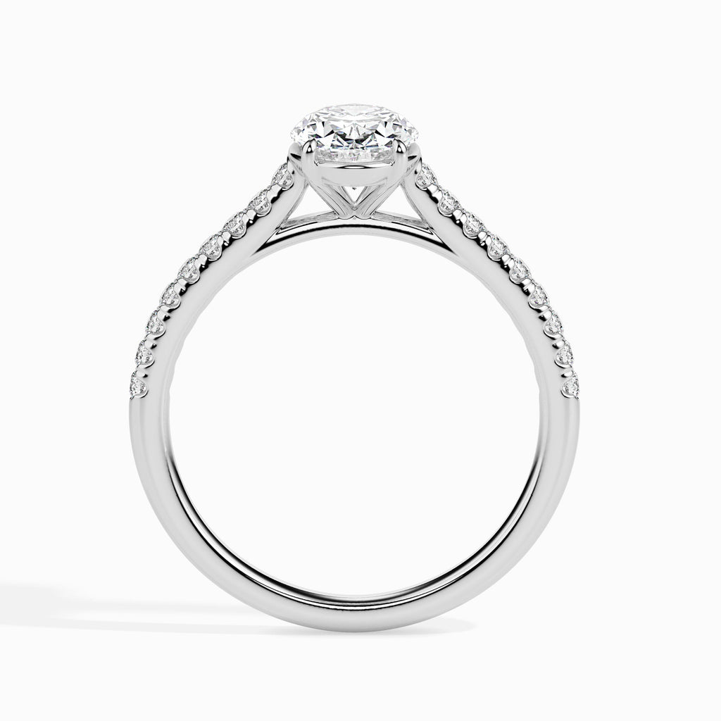 Moissanite solitaire Charvi silver engagement ring for women