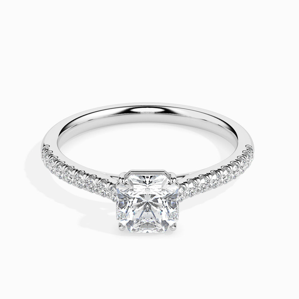 Moissanite solitaire Mayukha  silver engagement ring for women