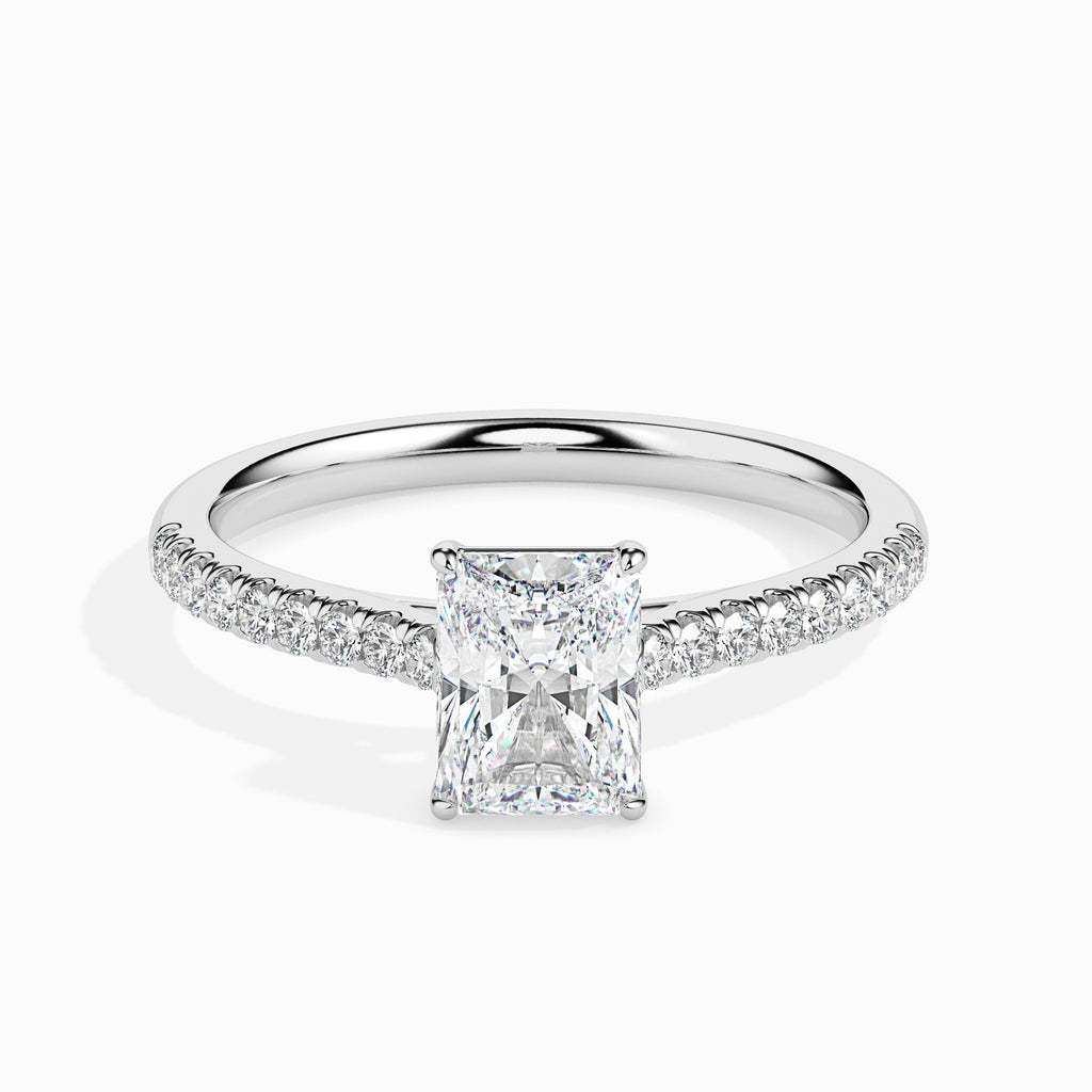 Moissanite solitaire Scents silver ring for wife