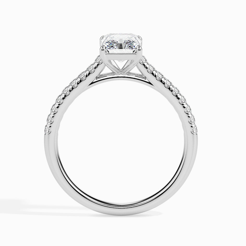 Moissanite solitaire Waver silver ring for wife