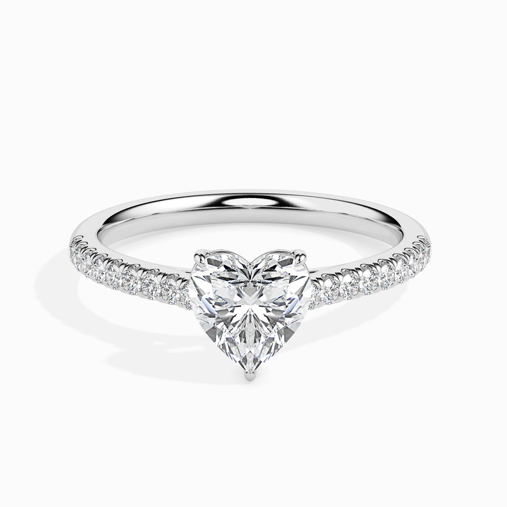 Moissanite solitaire Jigyasa silver engagement ring for women