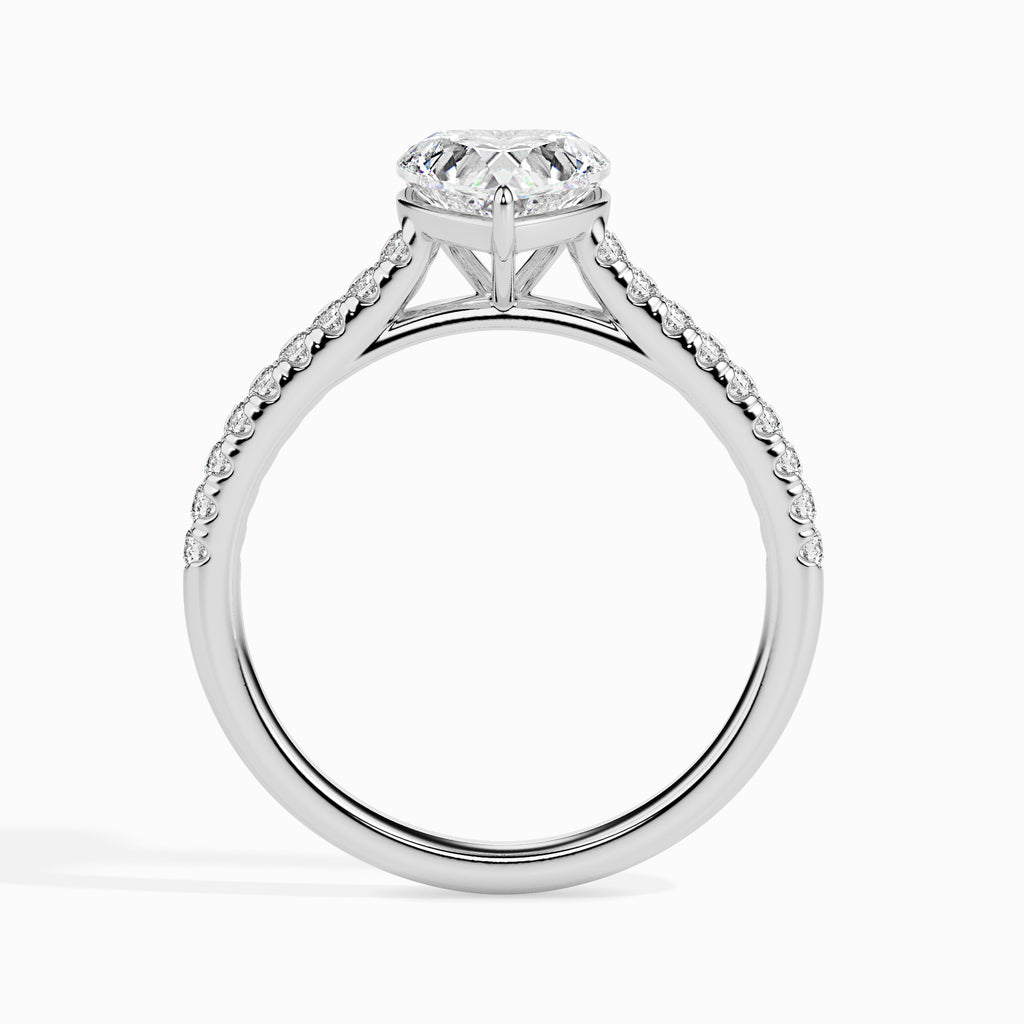 Moissanite solitaire Jigyasa silver engagement ring for women