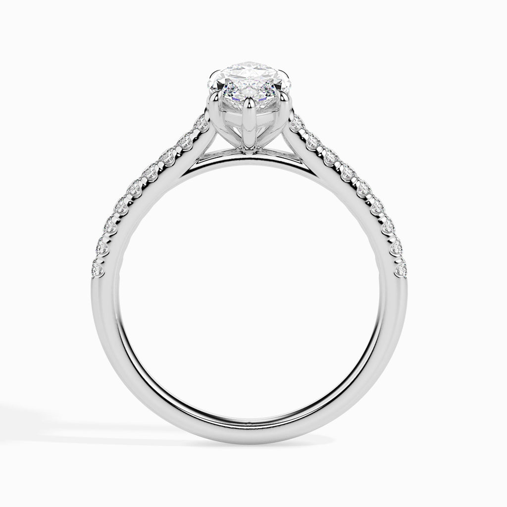 Moissanite solitaire Elena silver engagement ring for women