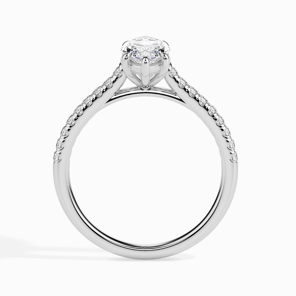 Moissanite solitaire Iconic silver engagement ring for women
