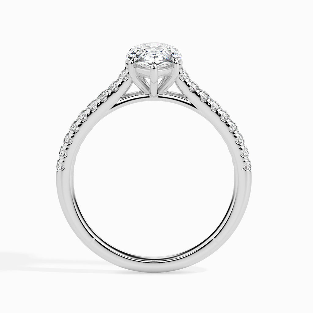 Moissanite solitaire Vain silver engagement ring for women