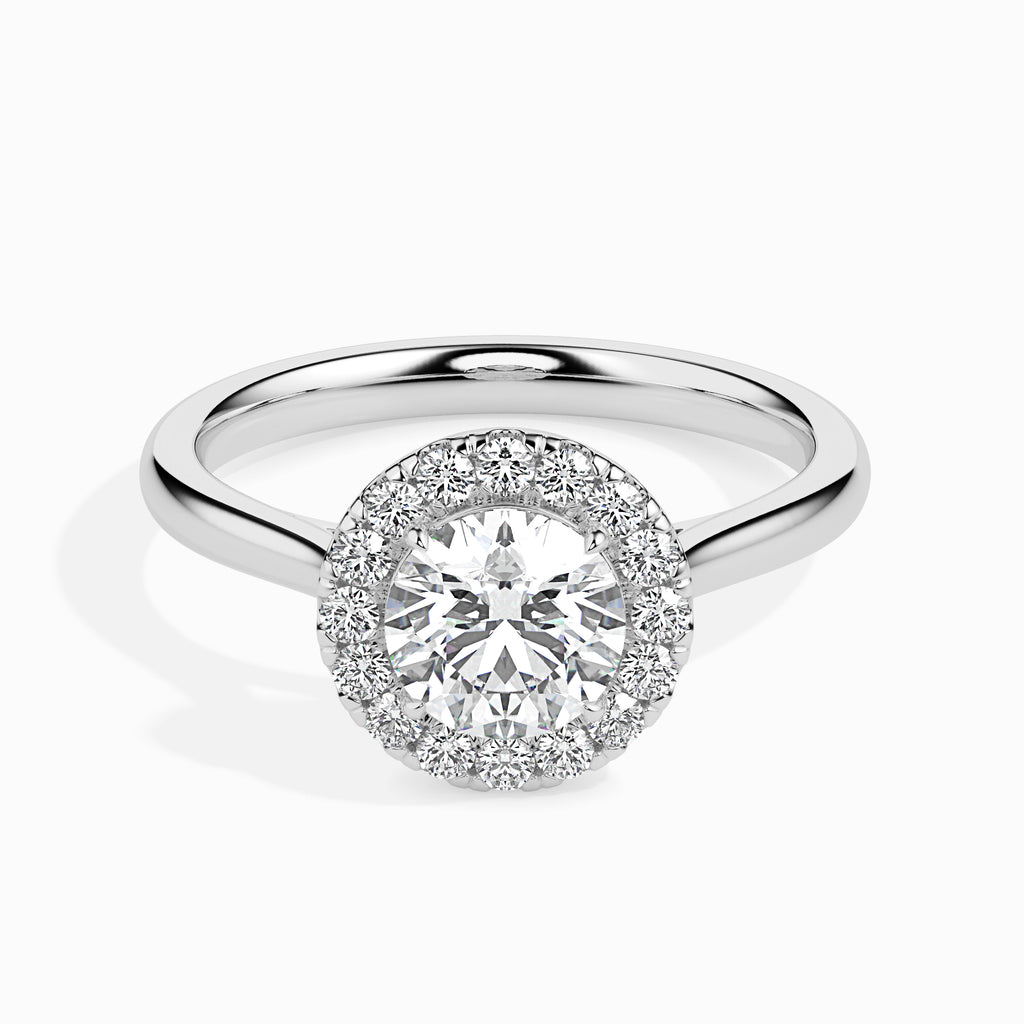 Moissanite solitaire Fluffs silver engagement ring for women