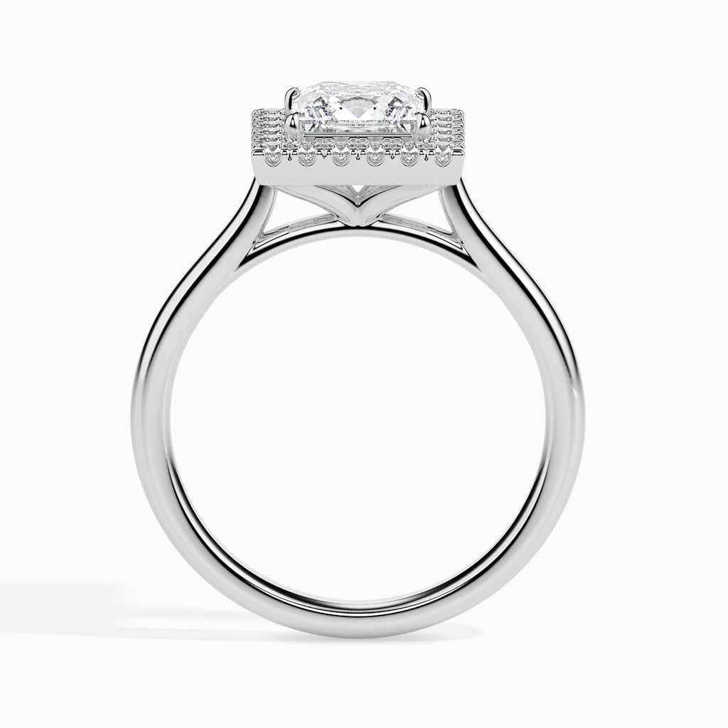 Navya 0.65ct Princess Moissanite Halo Ring for women by Cutiefy