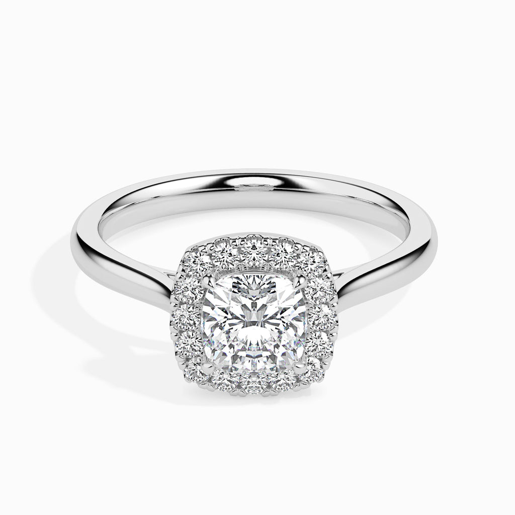 Vapor 1.70ct Cushion Moissanite Halo Ring for women by Cutiefy