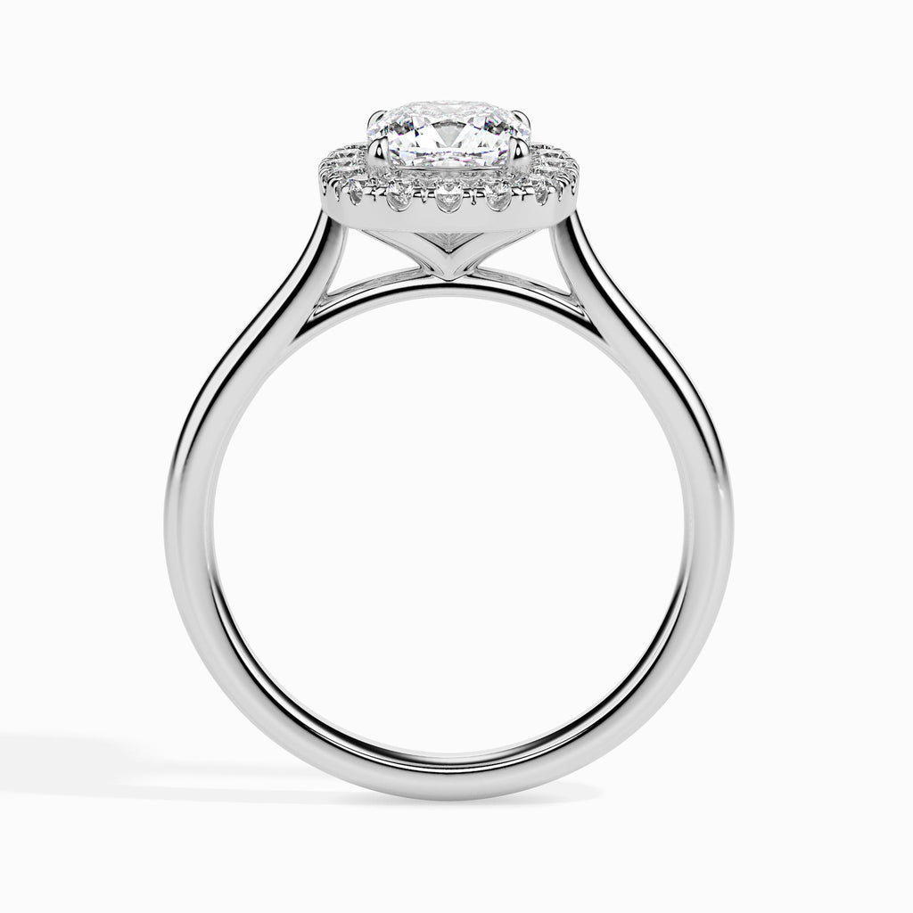 Prajval 0.62ct Cushion Moissanite Halo Ring for women by Cutiefy