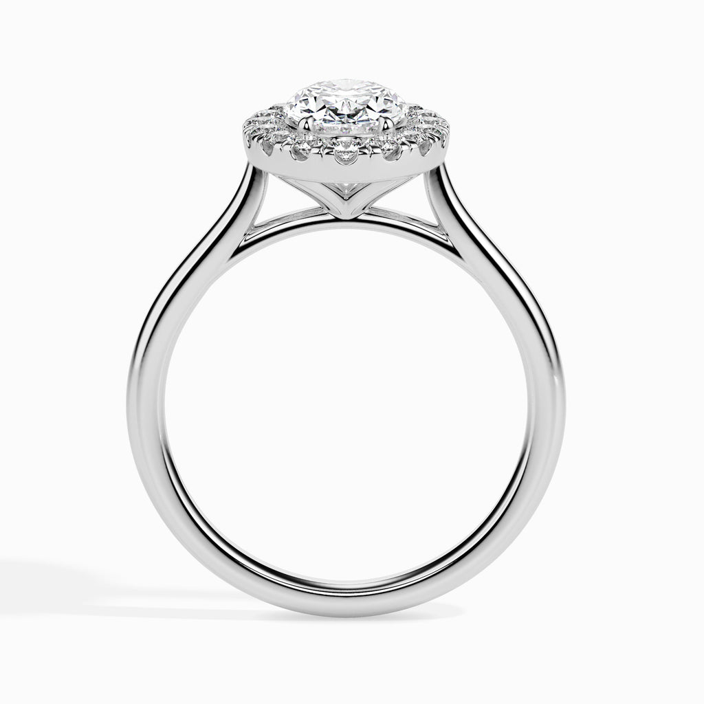 Valaya 0.62ct Oval Moissanite Halo Ring for women by Cutiefy