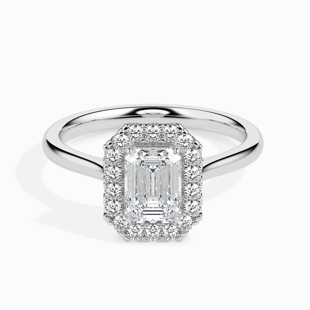 Moissanite solitaire Anvesana silver engagement ring for women